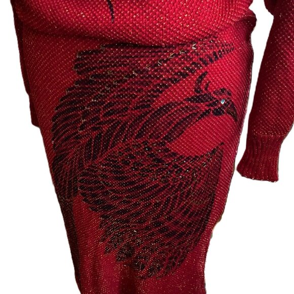 Vintage handmade knit maxi tube 'bird' dress with sparkle - Picture 7 of 16